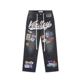 American retro valeforever washed distressed hotfix rhinestone ripped denim shorts - high street style