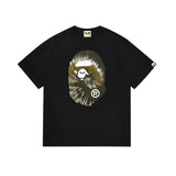 Cross-border wholesale summer classic ape camo lightning print cotton short sleeve t-shirt
