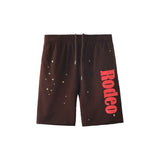 Spder hip hop singer youngthug foam letter couple short-sleeved t-shirt full of diamonds shorts