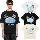 Rhude T Shirts Raceway Printing Cotton Casual Crew Neck Short Sleeve Men and Women