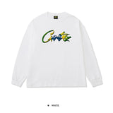 Corteiz patchwork "unicorn arm" print long sleeve american retro casual loose streetwear hip hop t-shirt