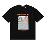 Purple br@nd comfy basics letter logo printing short-sleeved fog american street t-shirt