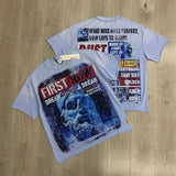 First row american trend high quality washed retro hot diamond casual short-sleeved t-shirt