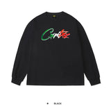 Corteiz patchwork "unicorn arm" print long sleeve american retro casual loose streetwear hip hop t-shirt