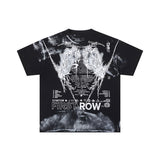 First row wake up and be fierce flame tee hot diamond washed and distressed short