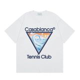 casa casablanca short-sleeved fantasy door letter logo printingstylish round neck short-sleeved t-shirt