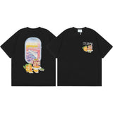 Summer collection: casa casablanca print oversized short-sleeve t-shirt - premium heavyweight cotton