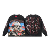 Cross-border wholesale american trend skull metal rock band robot bottom shirt pure cotton looselong sleevest