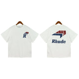 American rhu co-branded marlboro f formula traffic jam coconut tree sunset logo short-sleeved couple t