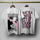 Cough syrup short-sleeved high-quality pure cotton round neck t-shirt fashionprinting breathable short-sleeved summer