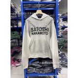 Satoshi summer american retroletterprinting washed and distressed spray dirty crackle loose short-sleeved t-shirt
