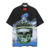 high version gods short sleeve heavy weight washed fog high street skull pure cottonprinting round