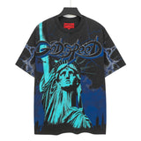 high version gods short sleeve heavy weight washed fog high street skull pure cottonprinting round