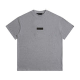 essential double line fog shorts icon laminated stereo letter round neck couple pullover