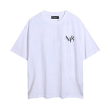 Wholesale foreign trade amir washed distressed tiger head number & letter logo short sleeve t-shirt