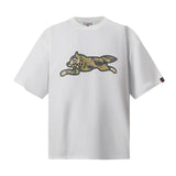 Bbc american high street ice cream flying dog printing short sleeve t-shirt casualshortsloose half lengthjeans summer