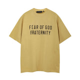 Fog icon double line essentials american high street summerloose couple short sleeve trendy heavy weight t-shirt