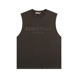 essential double line fog shorts icon laminated stereo letter round neck couple pullover