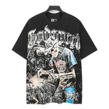 high version gods short sleeve heavy weight washed fog high street skull pure cottonprinting round