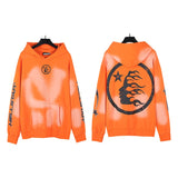 pa long sleeve t-shirt palm tree back letter big logo bat sleeve os dropped shoulders