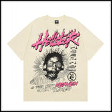 Hs american high street retro washed portrait short-sleeved t-shirt long sleeves sweatshirt hoodie