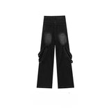 Unisex Jeans Old Washed Jeans Vintage Straight Wide Leg Pants