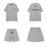 Flocked letter essentials short-sleeved t-shirt hip-hop half-sleeved high street fog american shorts