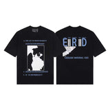 Erd rich second generation loose version american trend quiet eye printing round neck short sleeve t-shirt couple outfit