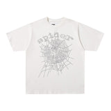 Spder hip-hop singer hotfix rhinestone foil letter print short sleeve t-shirt & rhinestone embellished shorts set (couple's style)