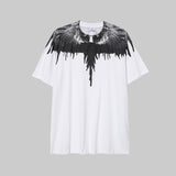 Correct version mb short-sleeved couple outfit colorful wings feather t-shirt marcelo european and american classic