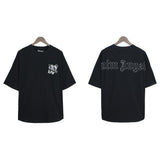 Cross-border pa spray-painted letter short-sleeved palm tree fog high street graffiti logo t