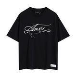 Wholesale foreign trade amir washed distressed tiger head number & letter logo short sleeve t-shirt