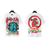 pa long sleeve t-shirt palm tree back letter big logo bat sleeve os dropped shoulders