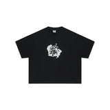 High-quality, niche, premium american-style short-sleeve t-shirt with trendy sanskrit letter print