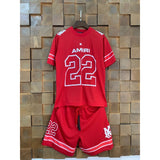 Amri short-sleeve t-shirt, numbered jersey, soccer uniform, mesh athletic casual shorts