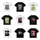 Wholesale high street purple br@nd american style short sleeve loose retro casual t-shirt couple trendy tee