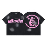 pa long sleeve t-shirt palm tree back letter big logo bat sleeve os dropped shoulders