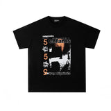 Erd: brooding rich kid - american retro portrait print rock 'n' roll hip-hop pocket oversized short sleeve tee