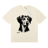Rhude T Shirts Fox Hound Cotton Casual Short Sleeve Men and Women