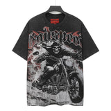 high version gods short sleeve heavy weight washed fog high street skull pure cottonprinting round