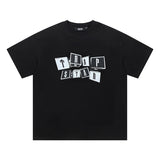 trap gradient letter tiger head short sleeve european and american high street trap star printing t-shirt loose s