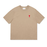 Am short-sleeve macaron color heart embroidery pure cotton loose summer fashion t-shirt crew neck top