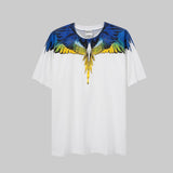 Correct version mb short-sleeved couple outfit colorful wings feather t-shirt marcelo european and american classic