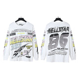 pa long sleeve t-shirt palm tree back letter big logo bat sleeve os dropped shoulders