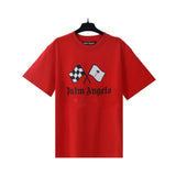 Cross-border pa spray-painted letter short-sleeved palm tree fog high street graffiti logo t