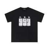Erd: brooding rich kid - american retro portrait print rock 'n' roll hip-hop pocket oversized short sleeve tee