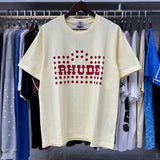 Rhude T Shirts Red Polka Dot Printed Cotton Casual Short Sleeve Men and Women