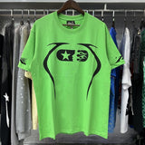 Hs-f summer collection: fog high street washed & distressed heavyweight crew neck graphic tee - couple's style