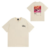 Summer running volume stussy short-sleeved t-shirt dice black eight ice cream comfy basics american couple summer t