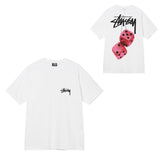 Summer running volume stussy short-sleeved t-shirt dice black eight ice cream comfy basics american couple summer t
